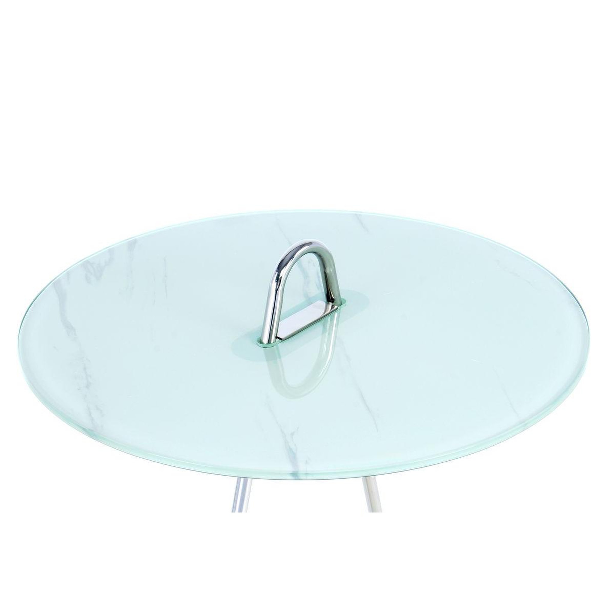 Voir la diapositive 2 : Paris Prix Table d'appoint design  pendule  60cm argent & blanc