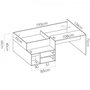 Voir la diapositive 4 : MARKET24 Lit combiné enfant KRIC - Chene naturel et blanc - Bureau et rangement - 90x190 cm