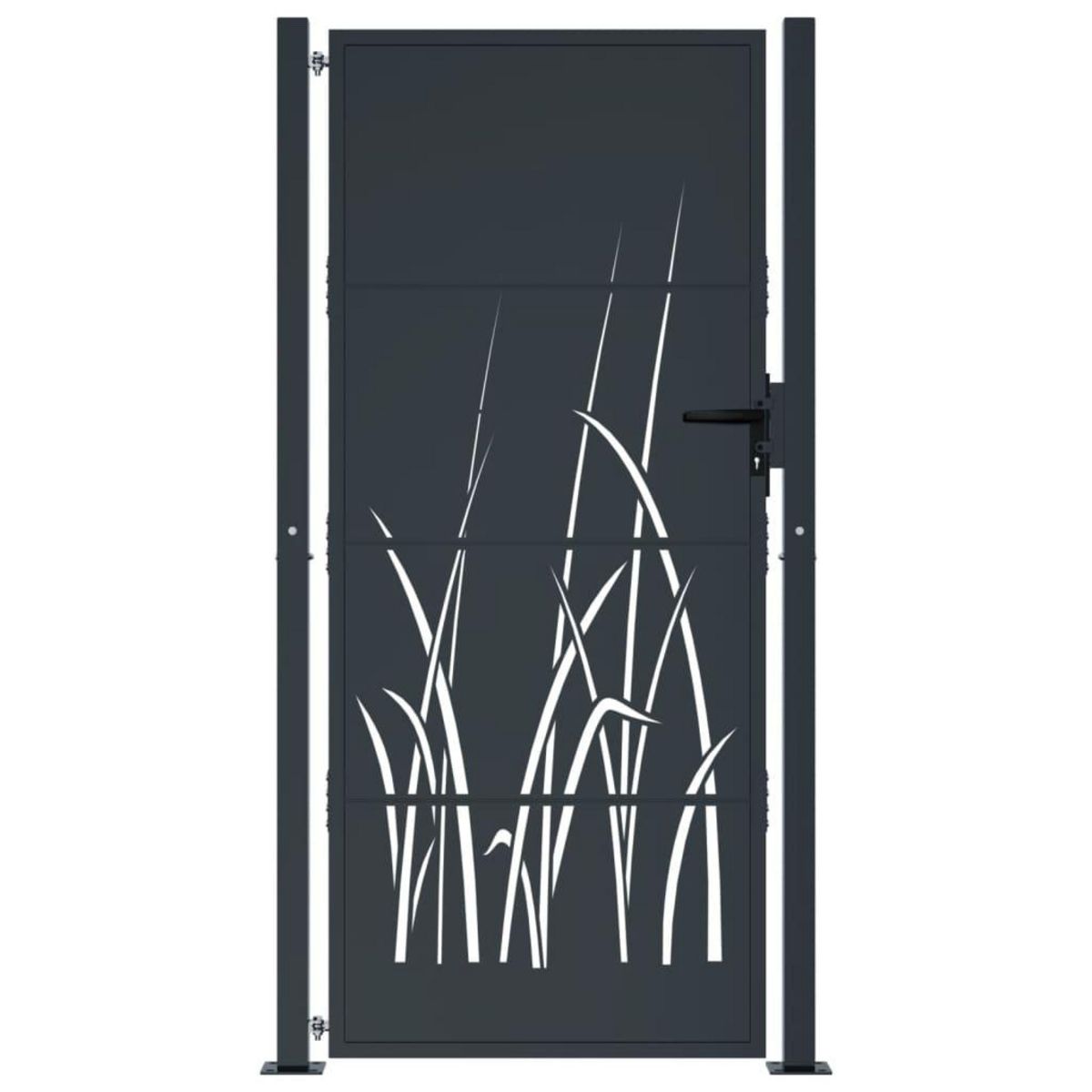 VIDAXL Portail de jardin anthracite 105x205cm acier conception d'herbe