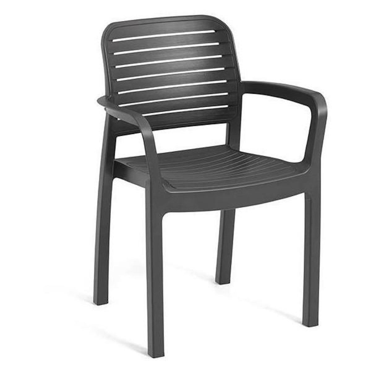 ALLIBERT by KETER Allibert by KETER - Chloe - lot de 6 fauteuils de jardin - en résine aspect rotin tressé - gris graphite