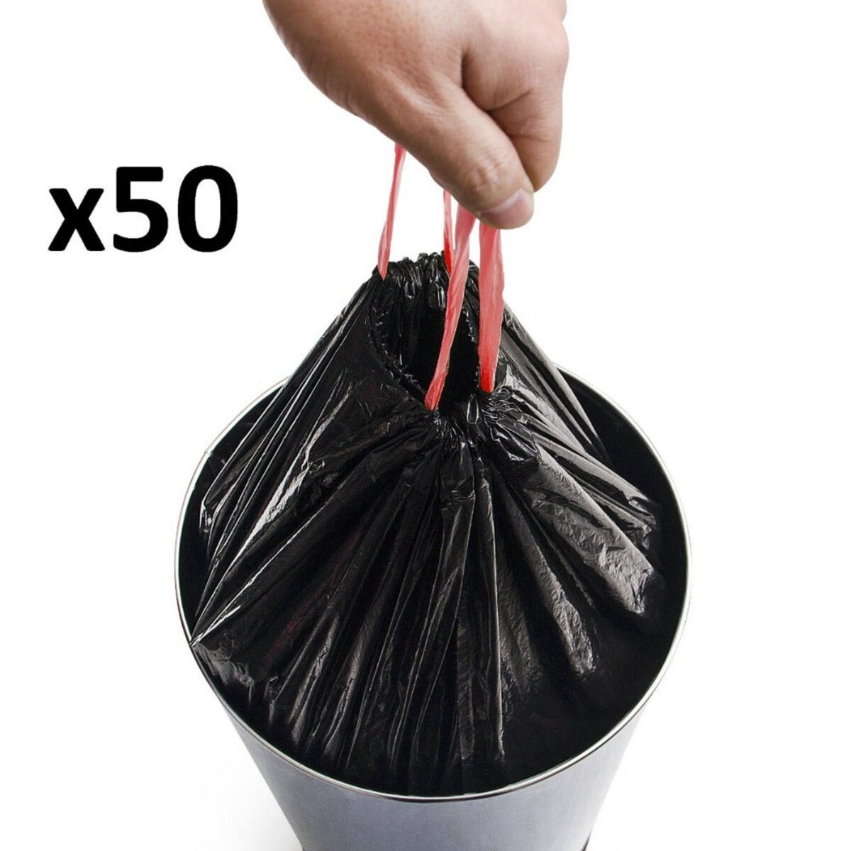 Kitchen move Lot de 50 sacs poubelles Noir 50L pas cher 
