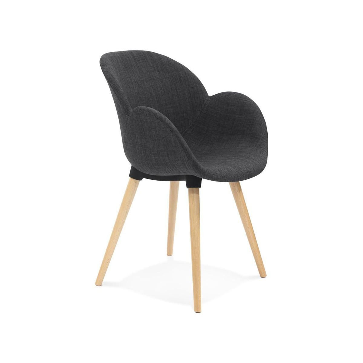 Paris Prix Fauteuil Design en Tissu  Pikko  84cm Gris Foncé