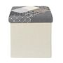 Voir la diapositive 2 : Paris Prix Pouf Coffre Pliable  Patchwork  38cm Greige
