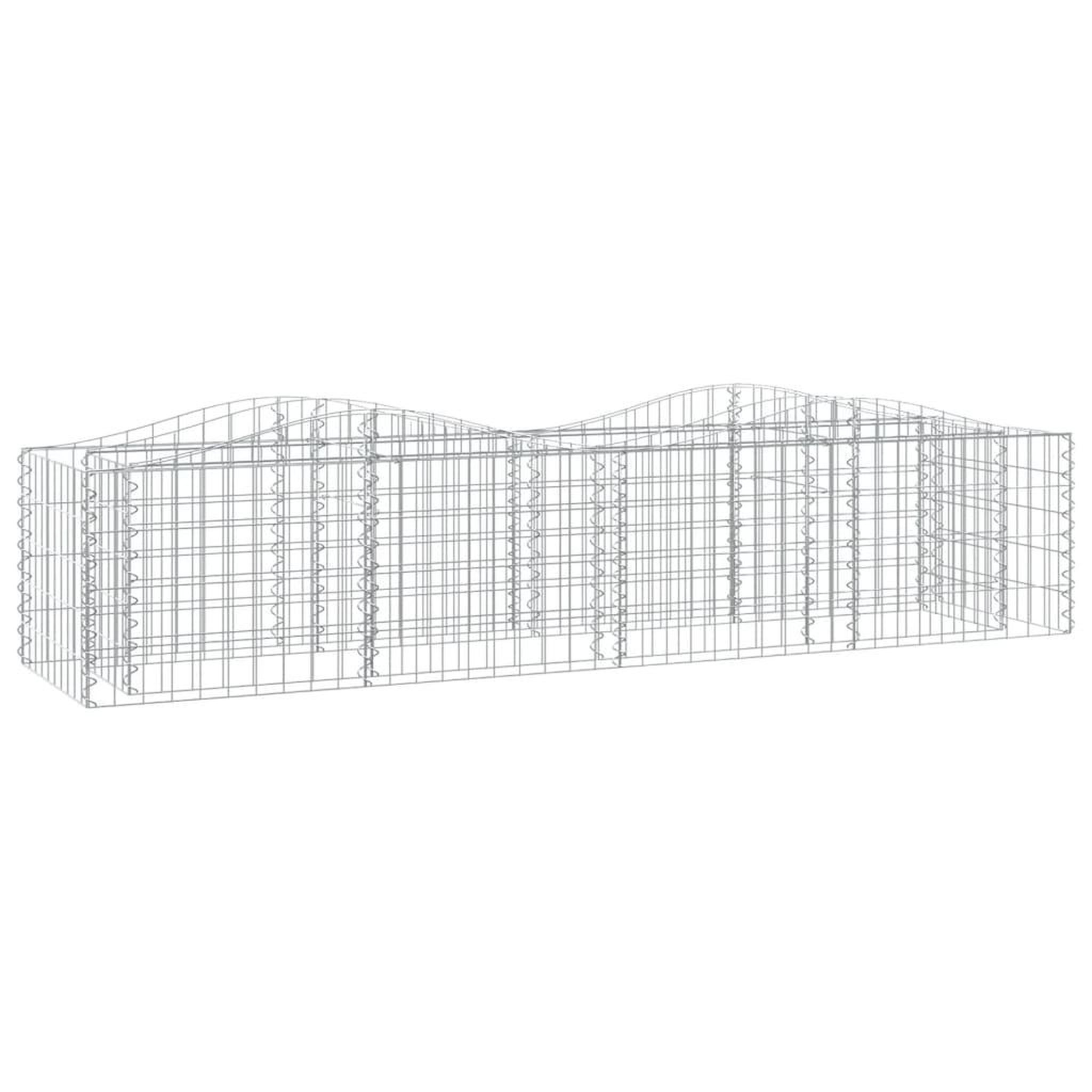 Voir la diapositive 2 : VIDAXL Lit sureleve a gabions arque 200x50x50 cm Fer galvanise