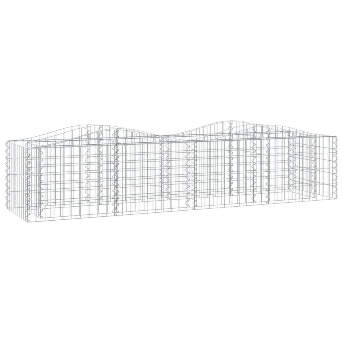 VIDAXL Lit sureleve a gabions arque 200x50x50 cm Fer galvanise