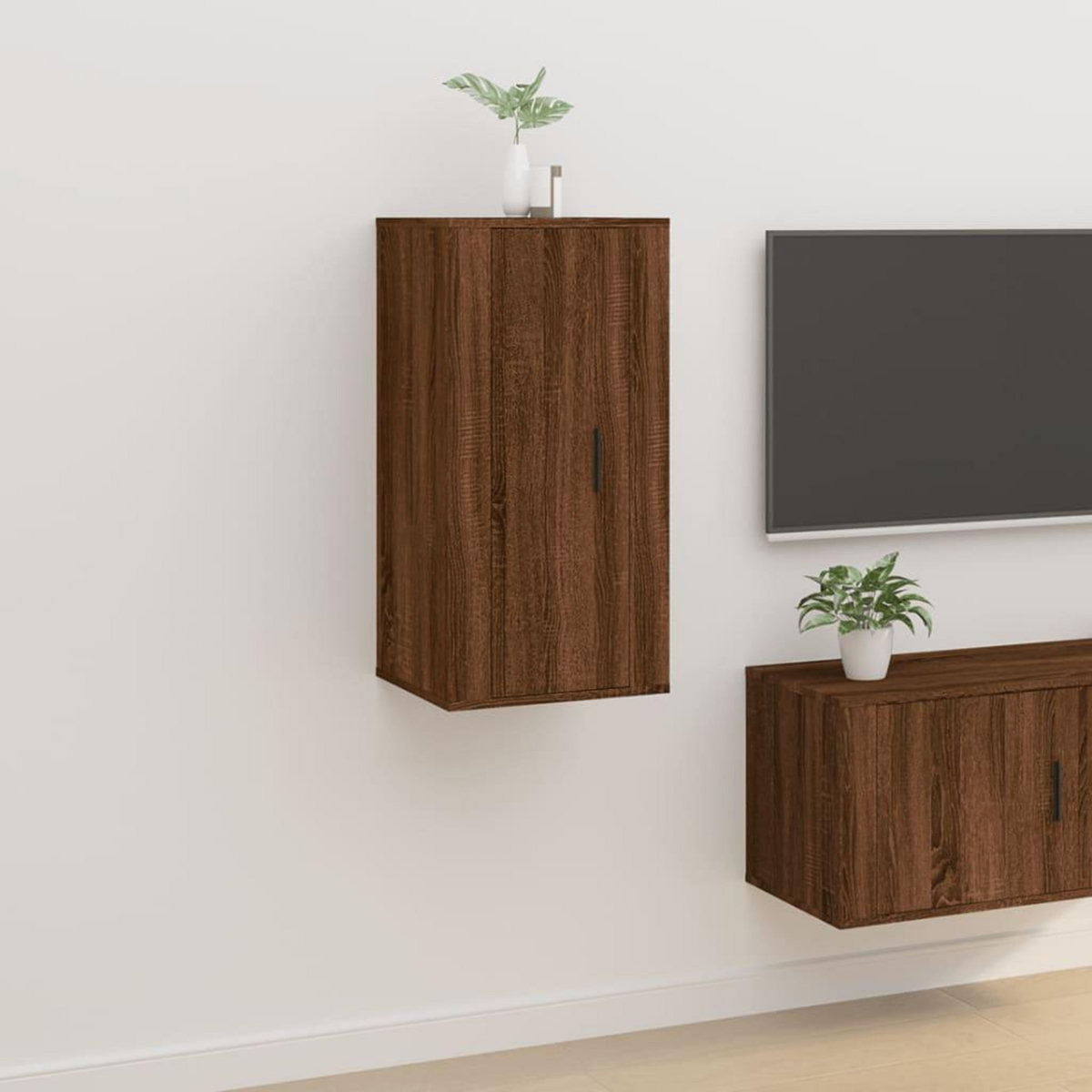 VIDAXL Meuble TV mural Chene marron 40x34,5x80 cm