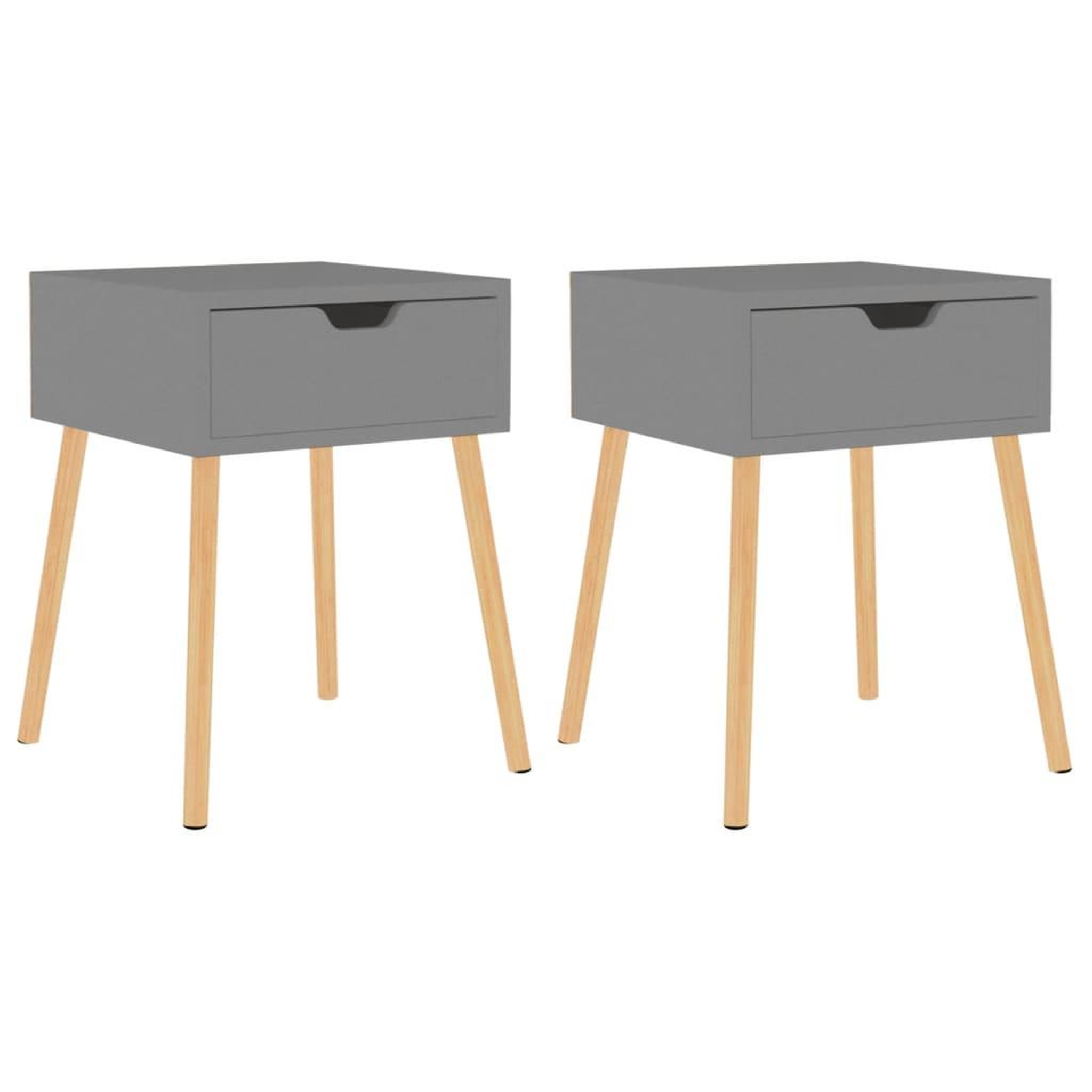 Voir la diapositive 2 : VIDAXL Tables de chevet 2 pcs Gris 40x40x56 cm Bois d'ingenierie