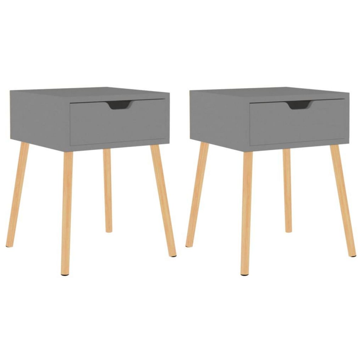 VIDAXL Tables de chevet 2 pcs Gris 40x40x56 cm Bois d'ingenierie