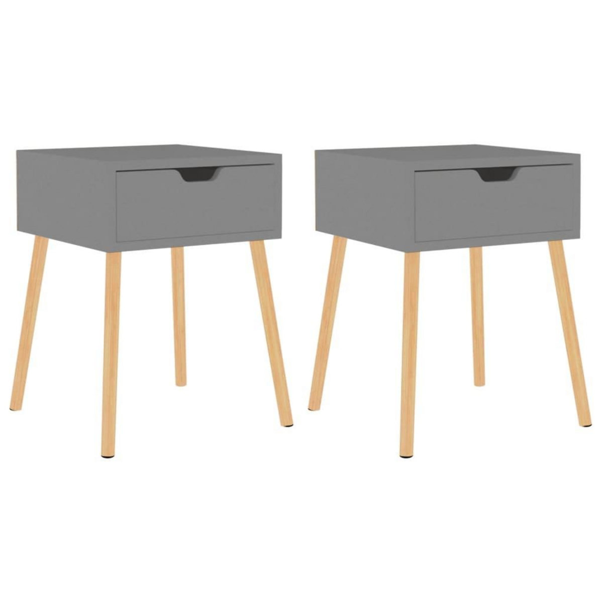 VIDAXL Tables de chevet 2 pcs Gris 40x40x56 cm Bois d'ingenierie