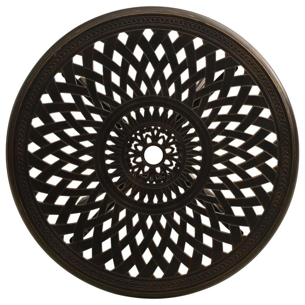 VIDAXL Table de jardin Bronze 78x78x72 cm Aluminium coule