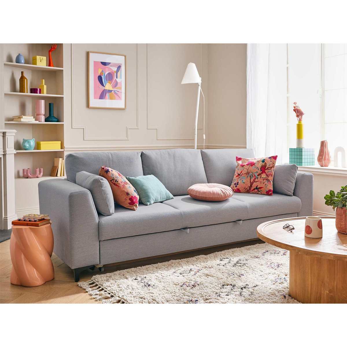 LISA DESIGN Tala - canapé 3 places - convertible - en tissu