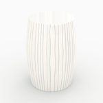 Rendez vous déco Table d'appoint ronde en métal blanc rayé D26 cm-Nello