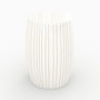 Voir la diapositive 1 : Rendez vous déco Table d'appoint ronde en métal blanc rayé D26 cm-Nello