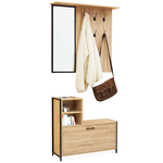 ID MARKET Vestiaire d'entrée DETROIT avec miroir et range-chaussures design industriel