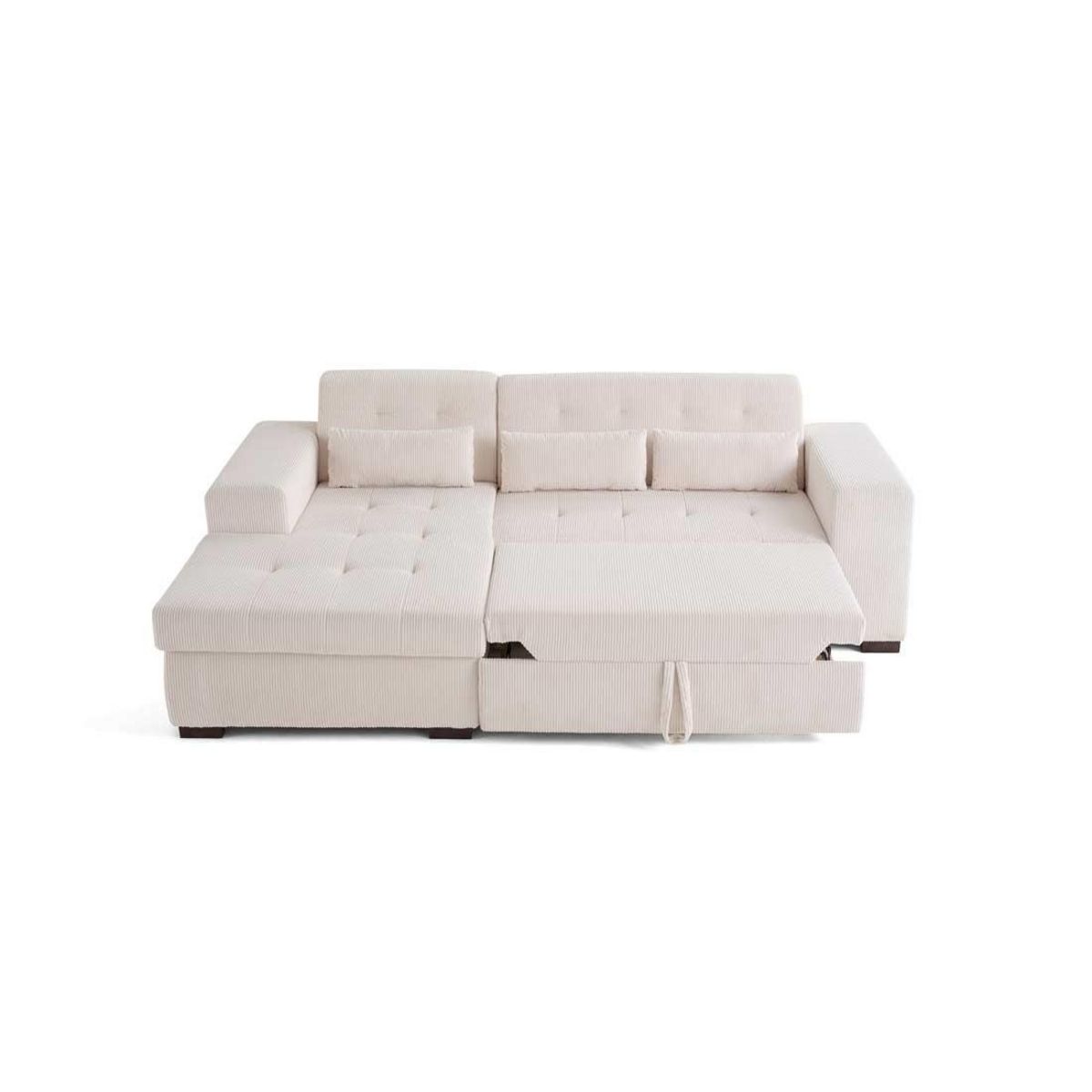 LISA DESIGN Vermont - canapé d'angle gauche - 4 places - convertible avec coffre - en velours côtelé