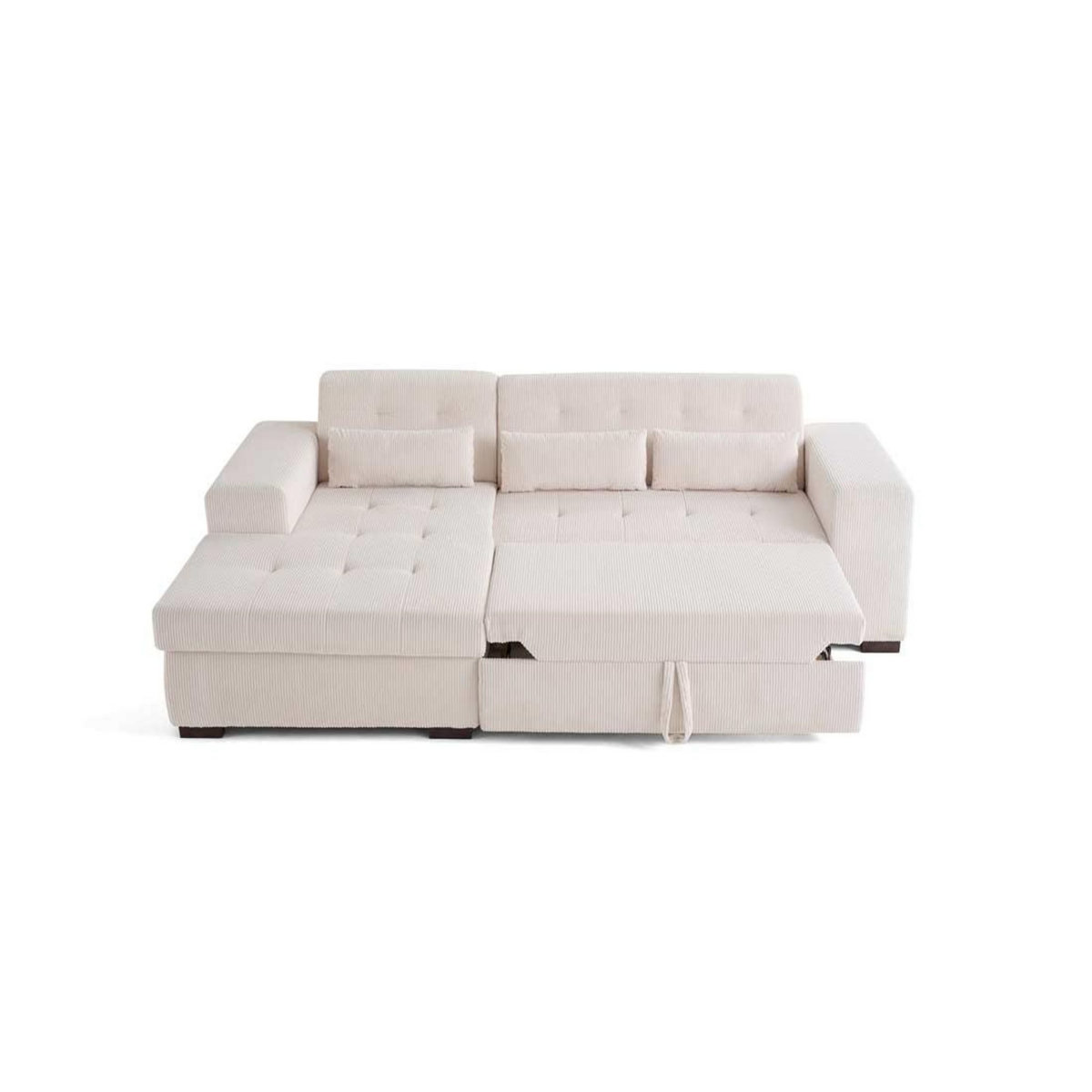 LISA DESIGN Vermont - canapé d'angle gauche - 4 places - convertible avec coffre - en velours côtelé