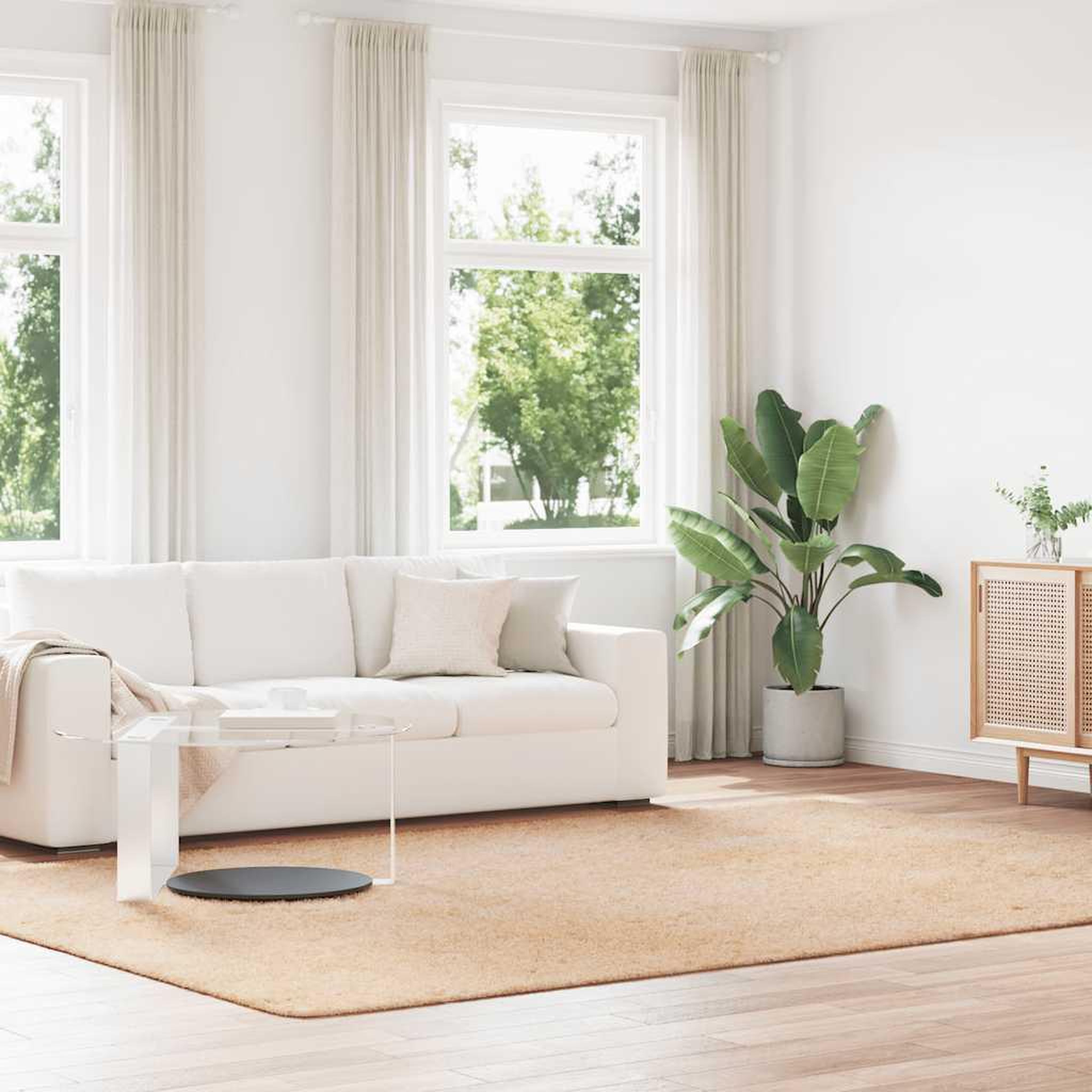 VIDAXL Tapis shaggy a poils longs NAVARRA beige 240x340 cm polyester