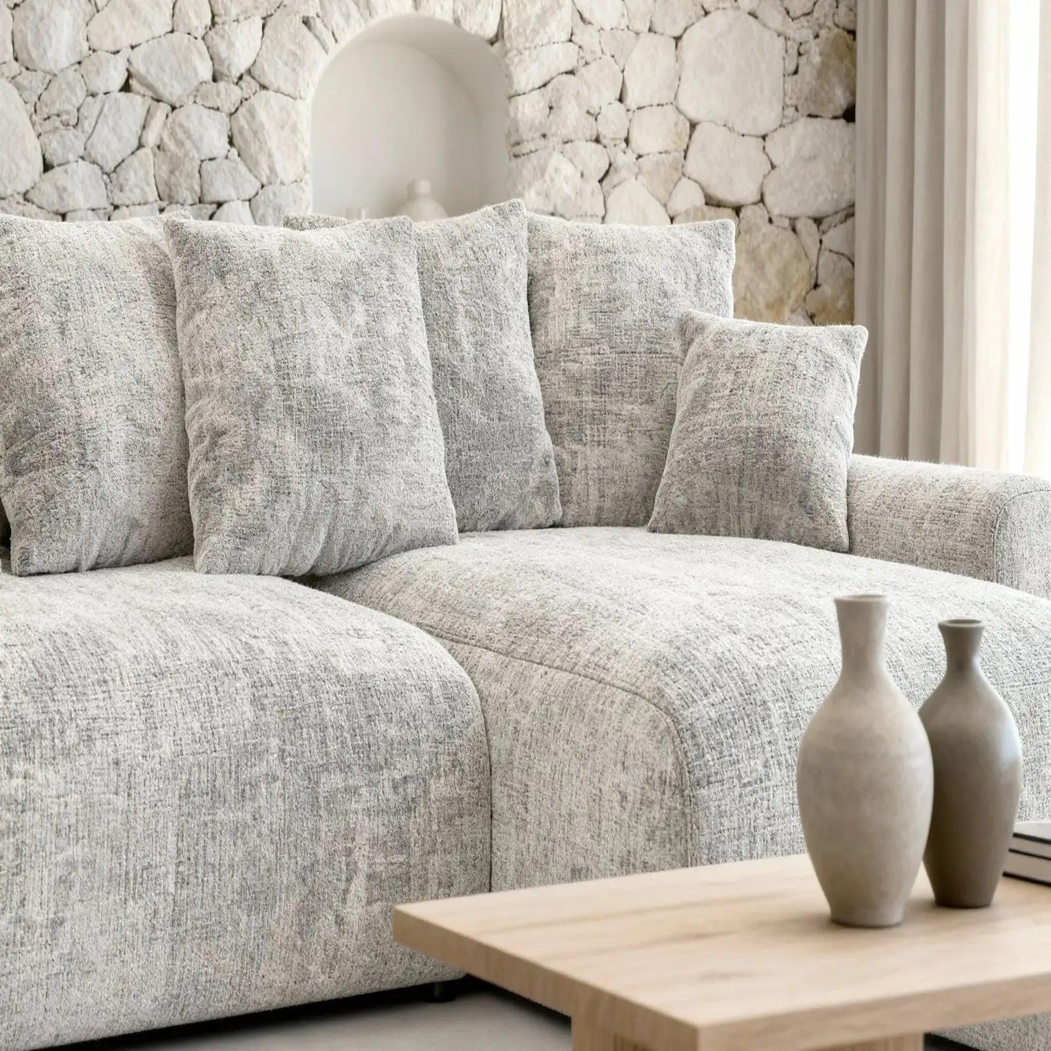 Voir la diapositive 4 : CASANOVA PARIS Oli - canapé d'angle convertible tissu chenille 4 places
