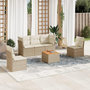 Voir la diapositive 1 : VIDAXL Salon de jardin avec coussins 6 pcs beige resine tressee