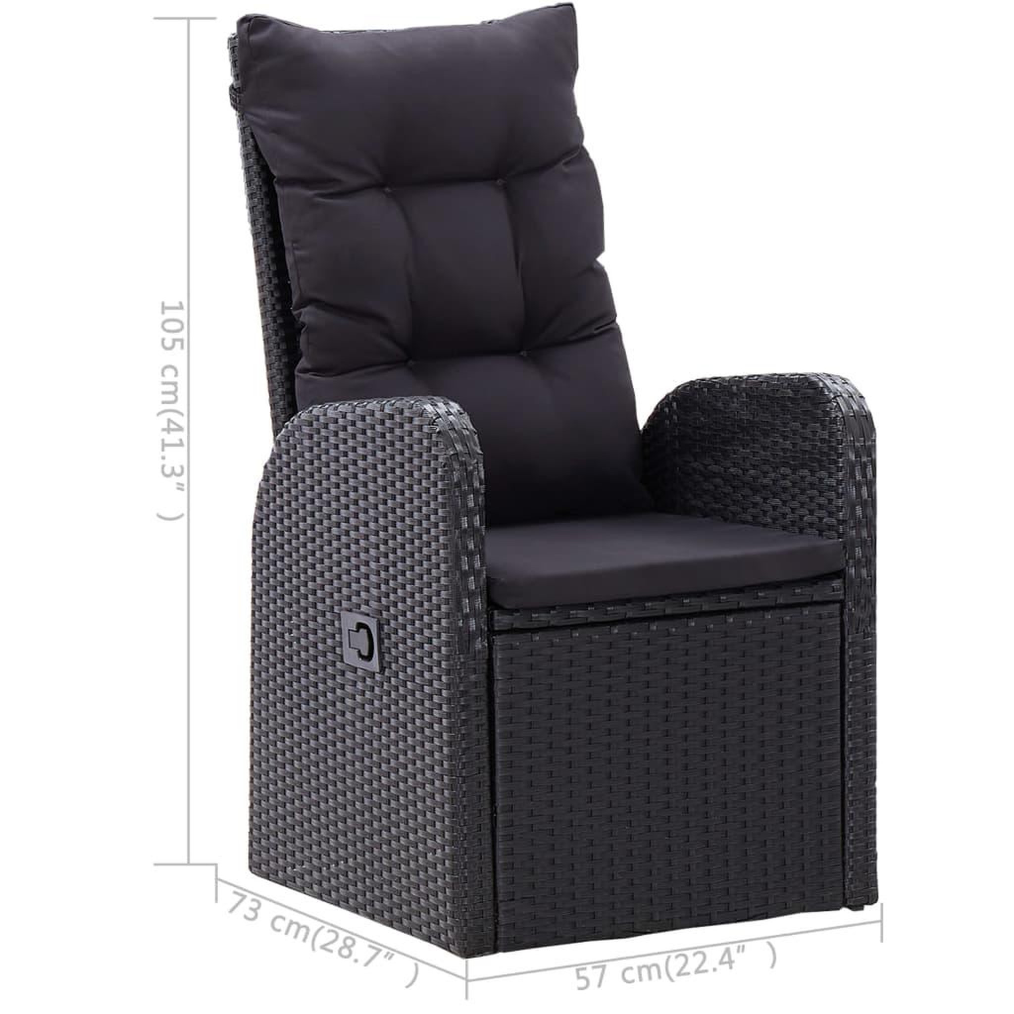 Voir la diapositive 6 : VIDAXL Ensemble a manger de jardin 3 pcs Noir
