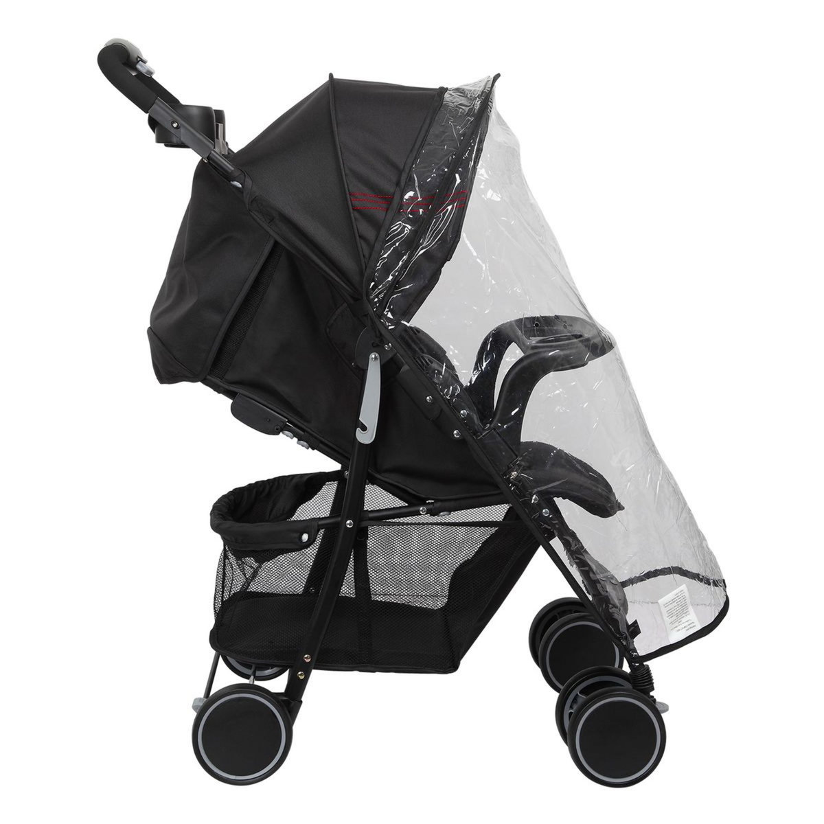 TROTTINE Poussette carolina tri lines noir rouge