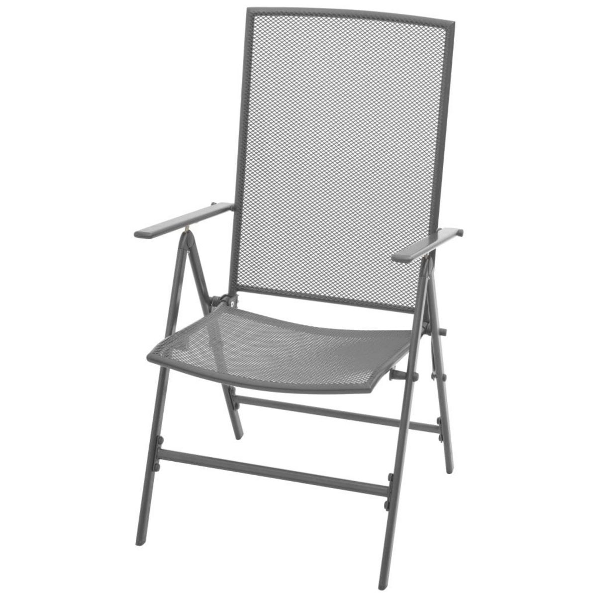 VIDAXL Chaises empilables de jardin lot de 2 Acier Gris