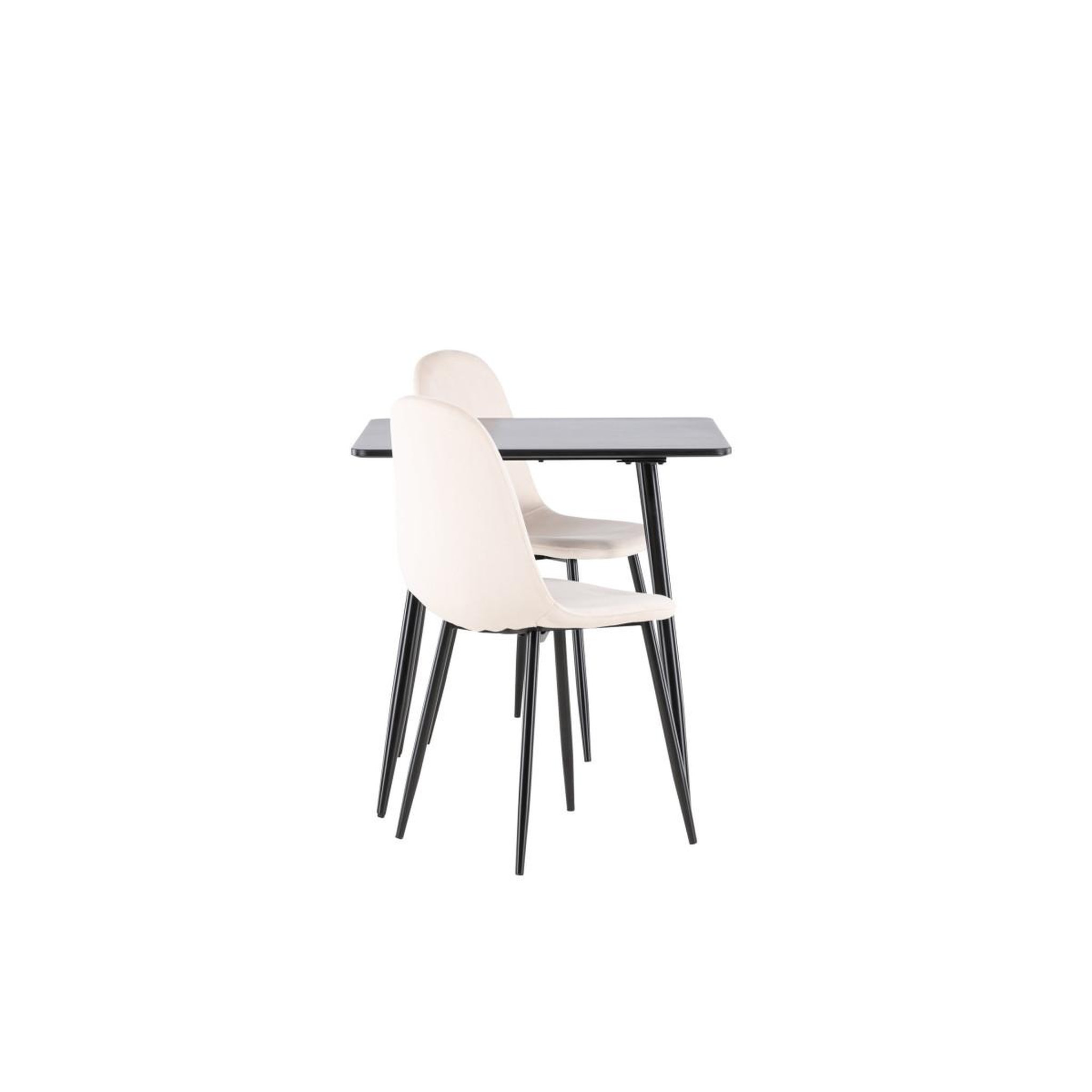 Voir la diapositive 2 : Paris Prix Ensemble table à manger & 2 chaises  polar  75cm noir & beige
