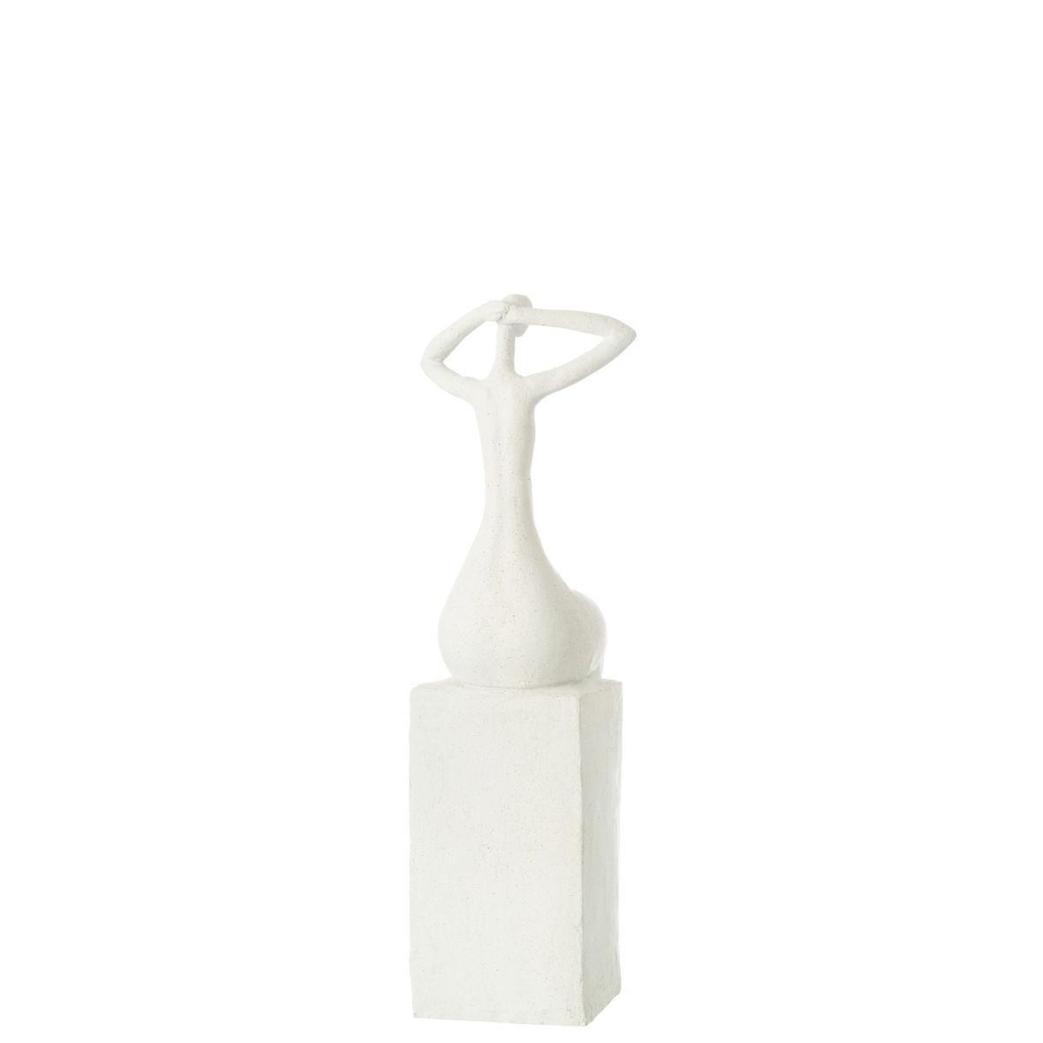 Voir la diapositive 2 : J-LINE Statuette femme assise  moderne  38cm blanc