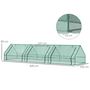 Voir la diapositive 3 : OUTSUNNY Mini serre de jardin serre à tomates 400L x 100l x 80H cm acier PE haute densité 140 g/m² anti-UV 3 fenêtres avec zip enroulables vert