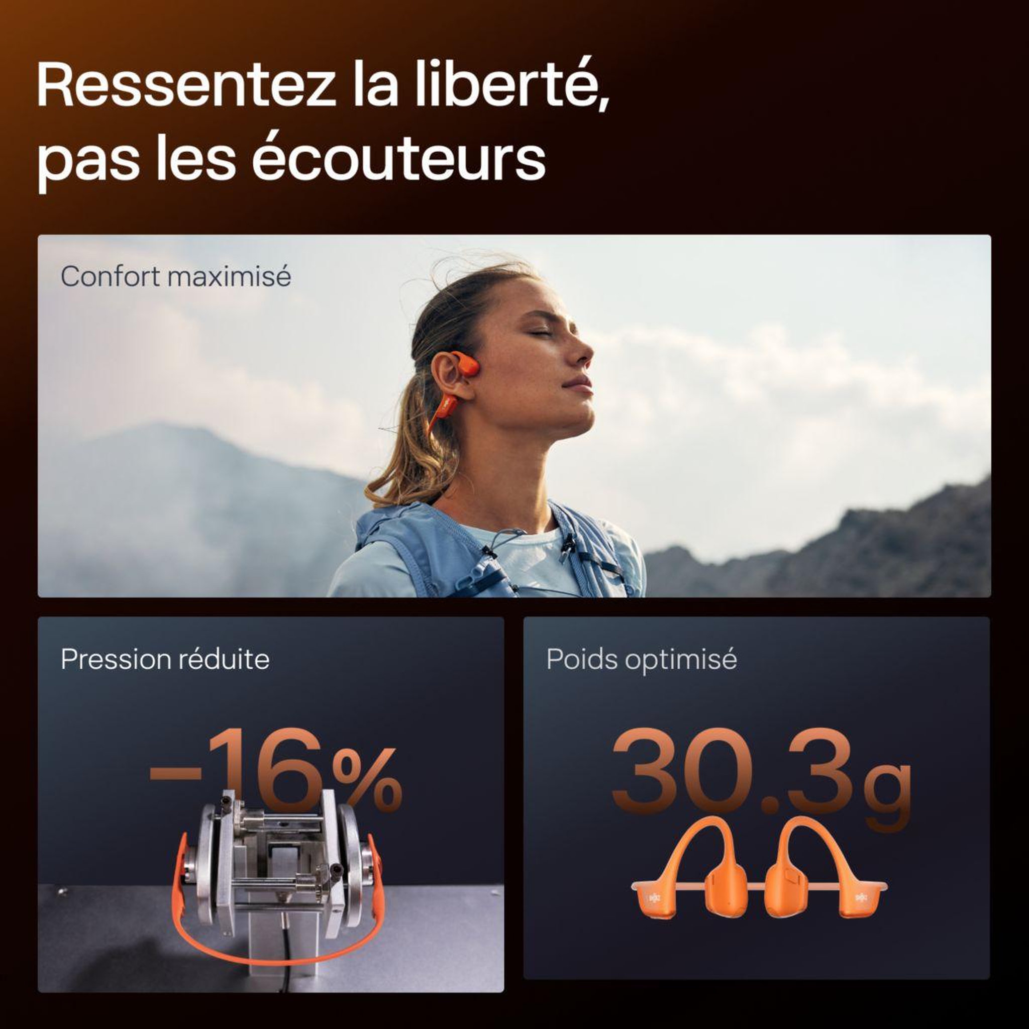 Voir la diapositive 5 : SHOKZ Casque OpenRun Pro 2 Mini Orange