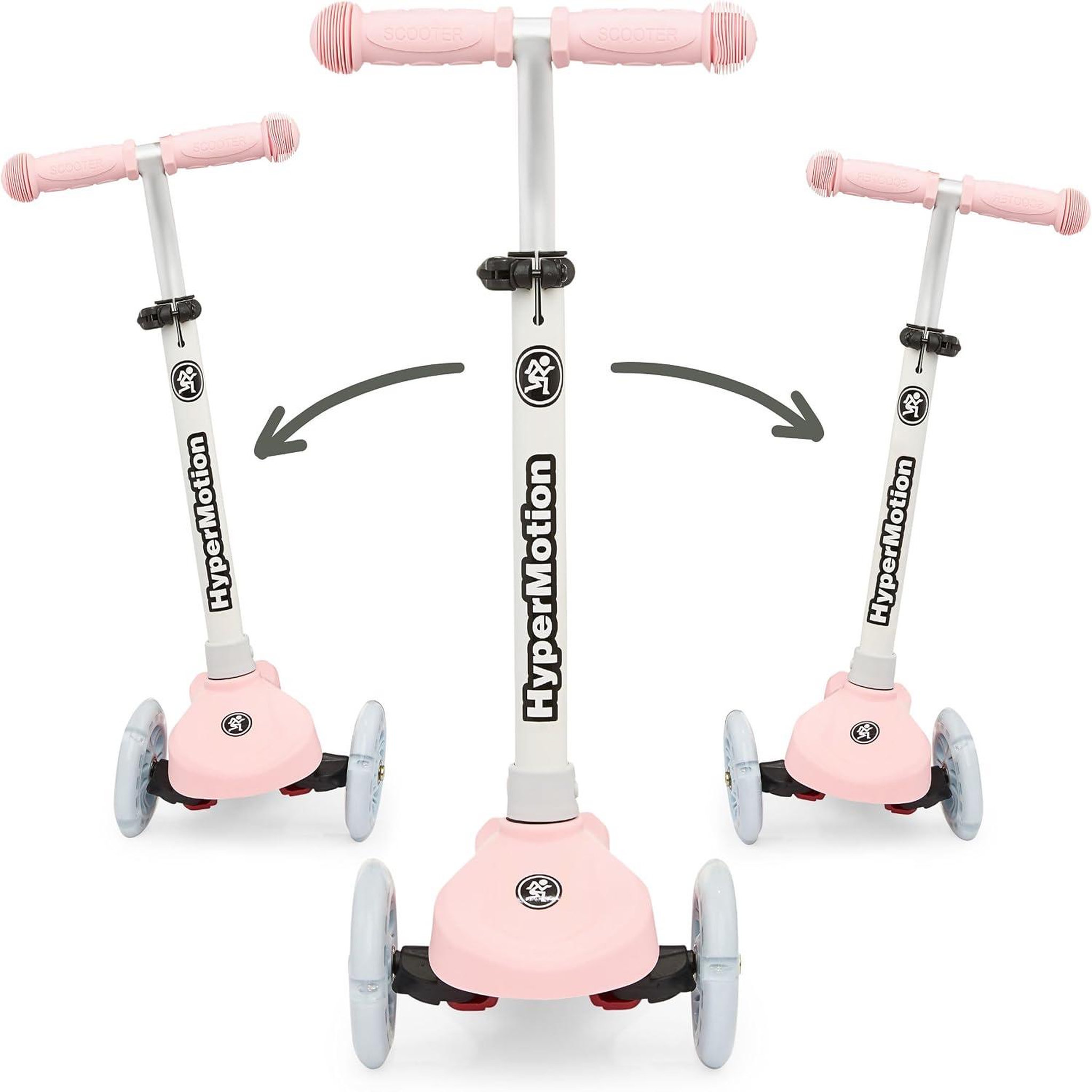 Voir la diapositive 4 : HYPERMOTION Trottinette Enfant 3 Roues Noire avec LED Multicolores, Guidon Réglable, dès 3 Ans