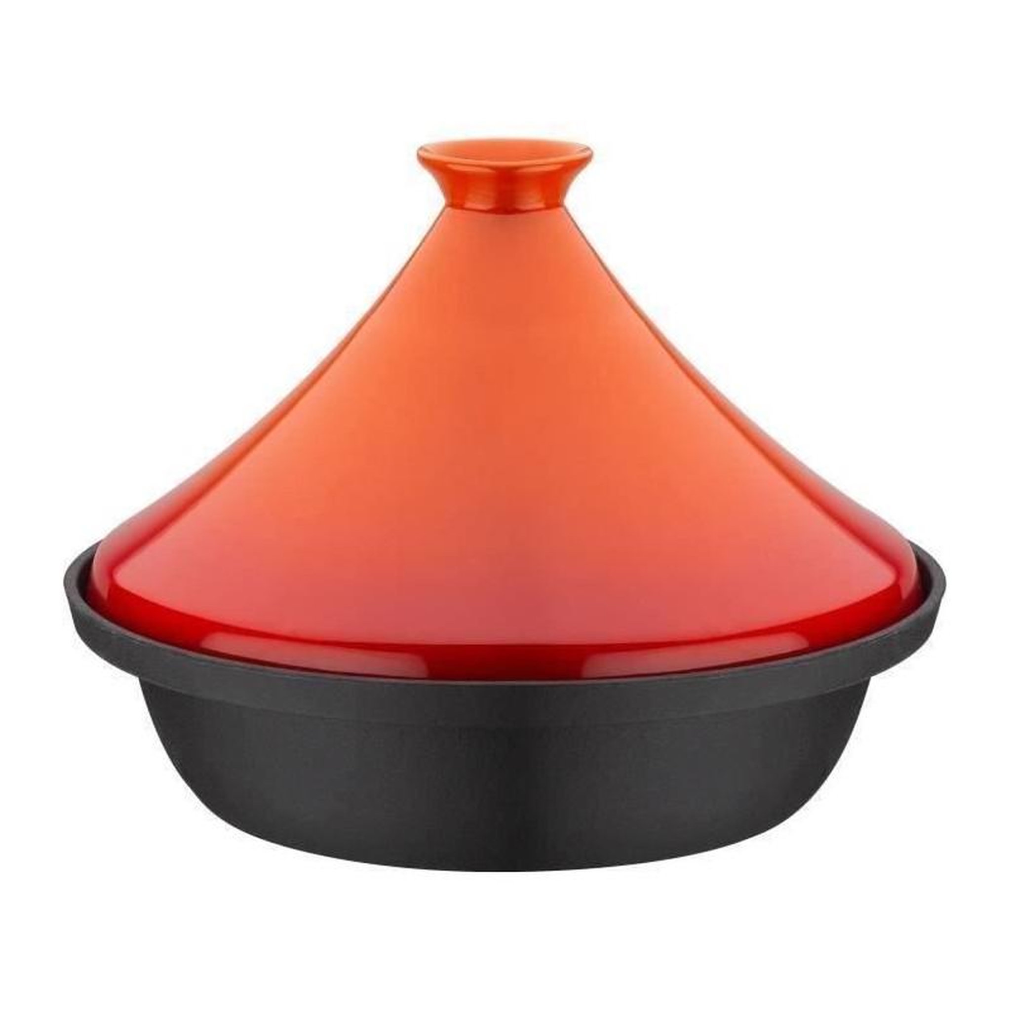 GSW Tajine fonte massive - GSW - 30 x 22 cm - Couvercle céramique - Induction - Orange