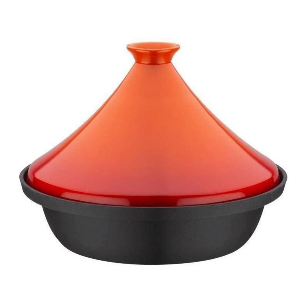 GSW Tajine fonte massive - GSW - 30 x 22 cm - Couvercle céramique - Induction - Orange