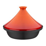 GSW Tajine fonte massive - GSW - 30 x 22 cm - Couvercle céramique - Induction - Orange