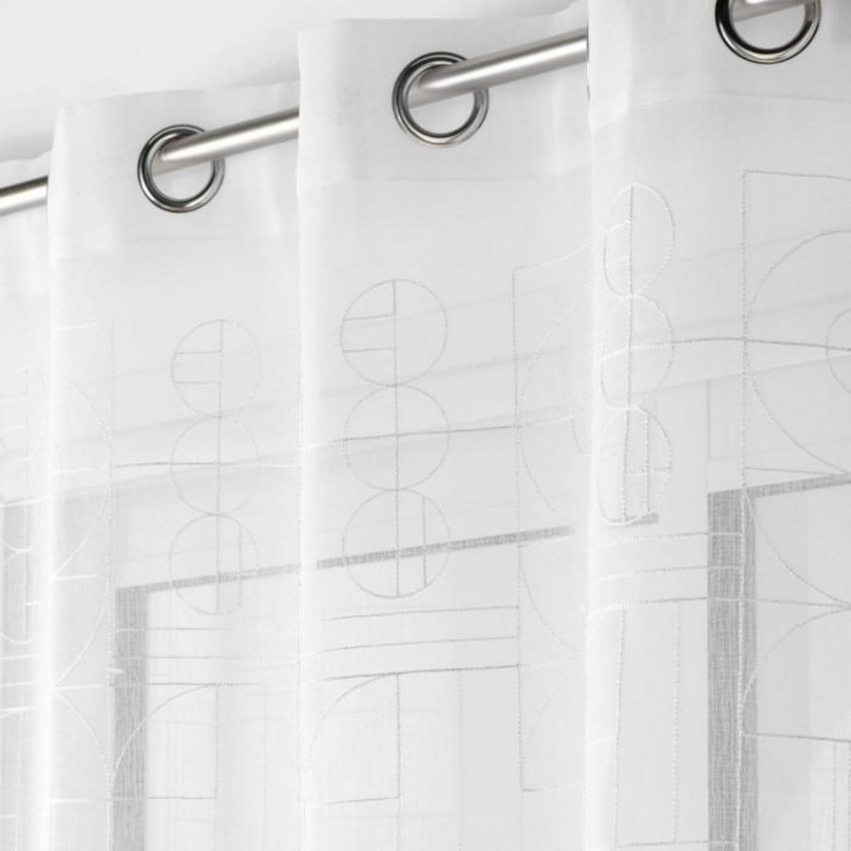 Paris Prix Rideau Voilage à Œillets  Odessa  140x240cm Blanc