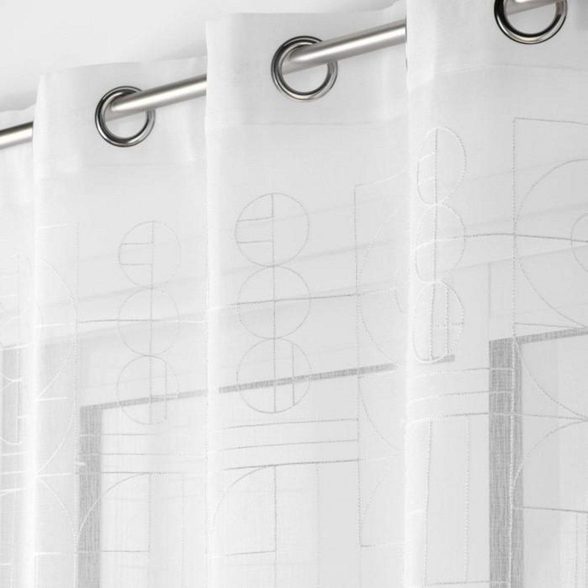 Paris Prix Rideau Voilage à Œillets  Odessa  140x240cm Blanc