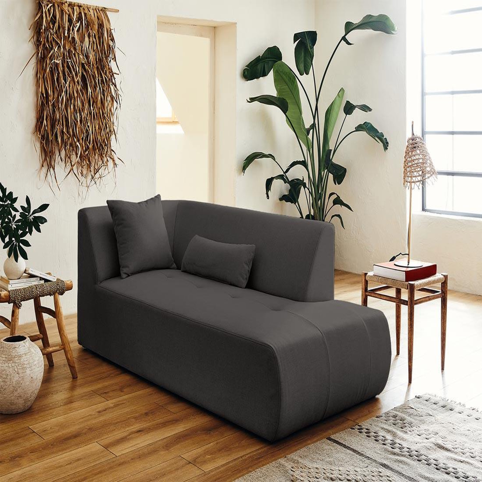 Voir la diapositive 6 : BEST MOBILIER Onyx - canapé modulable d'angle droit 5 places - en tissu