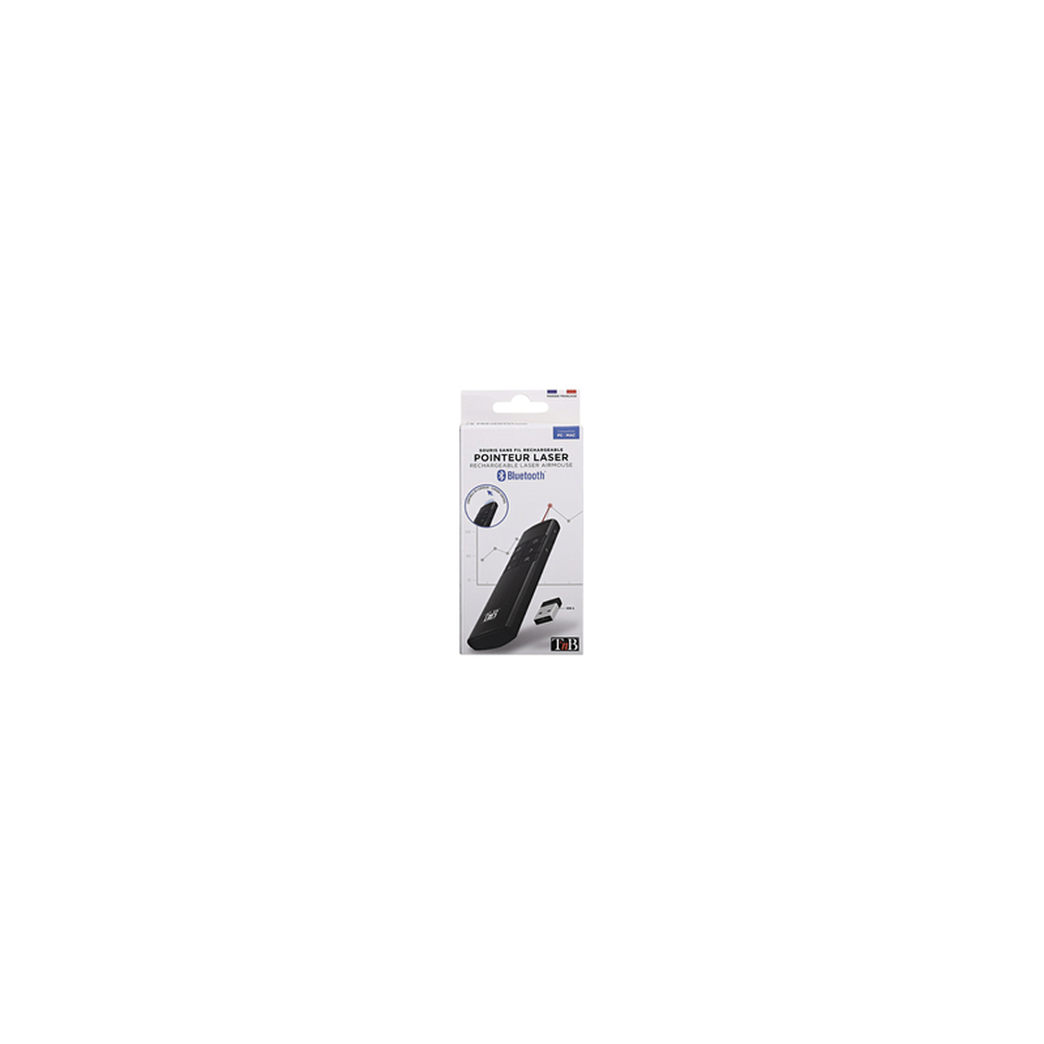 Voir la diapositive 4 : TNB Autres accessoires informatiques Tnb Airmouse2 Laser de presentation et souris gyroscopique noir