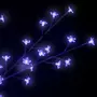 VIDAXL Sapin de Noël 120 LED bleu Cerisier en fleurs 150 cm