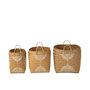 Voir la diapositive 2 : Paris Prix Lot de 3 Paniers en Bambou  Bali  50cm Naturel & Blanc