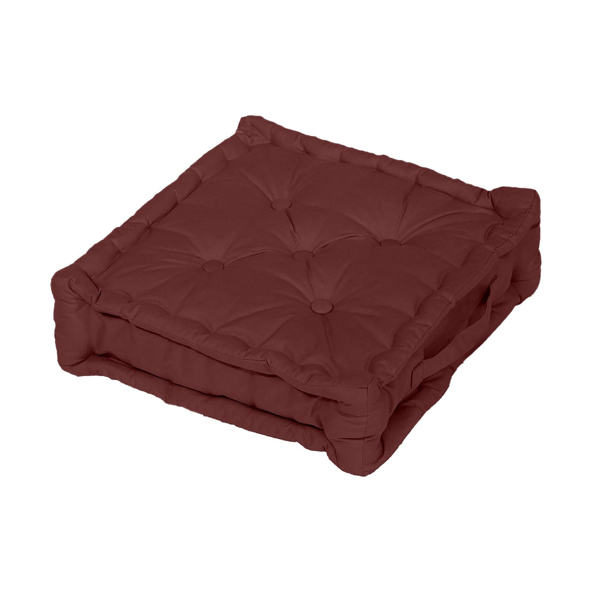 Voir la diapositive 1 : SOLEIL D'OCRE Coussin tapissier en coton 50x50x10 cm PANAMA par Soleil d'Ocre