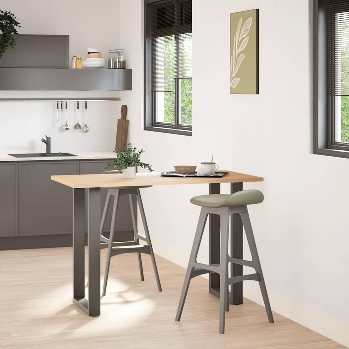 VIDAXL Pieds de table basse forme de U 2 pcs anthracite 40x(90-91) cm