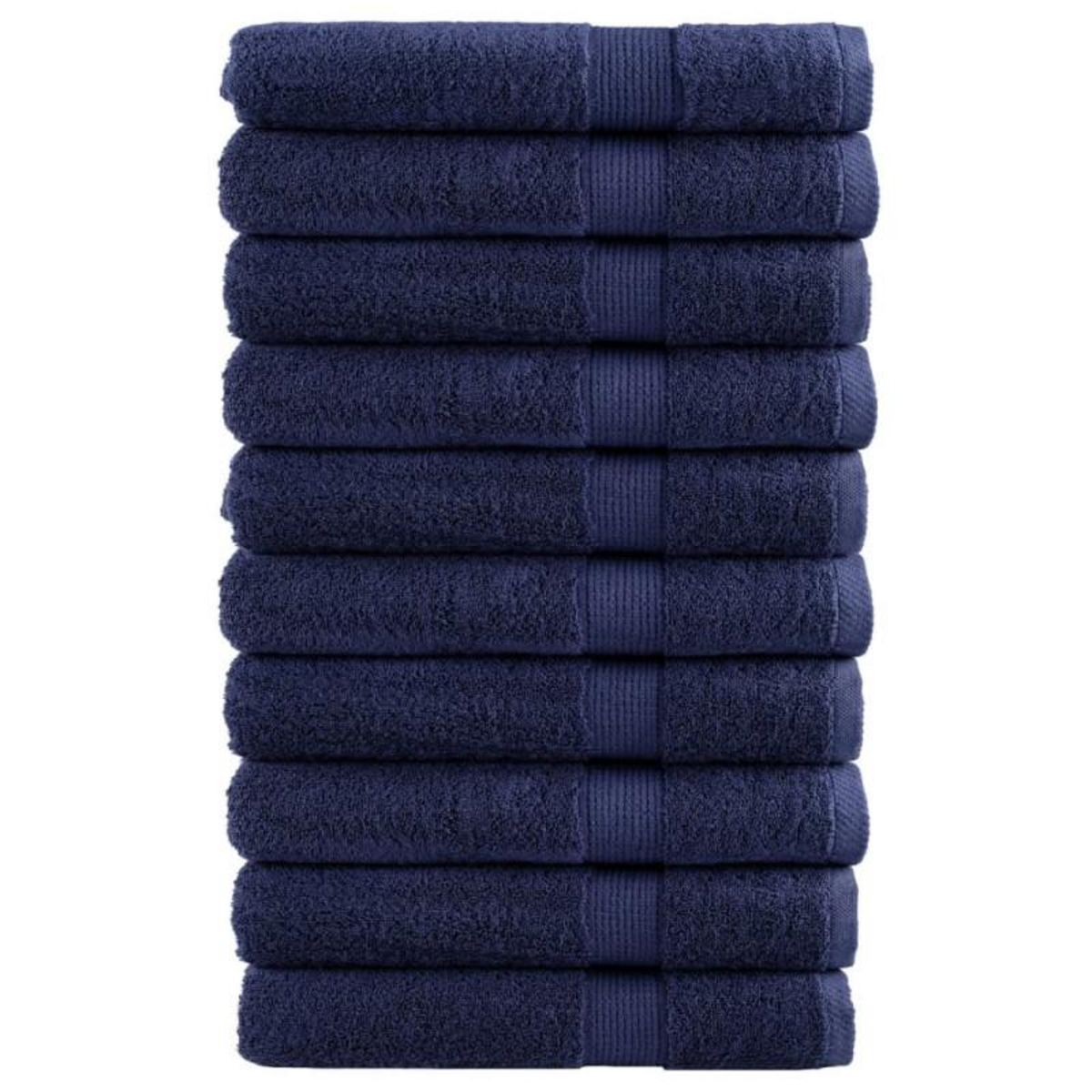 VIDAXL Serviettes de qualité supérieure SOLUND 10 pcs bleu marine