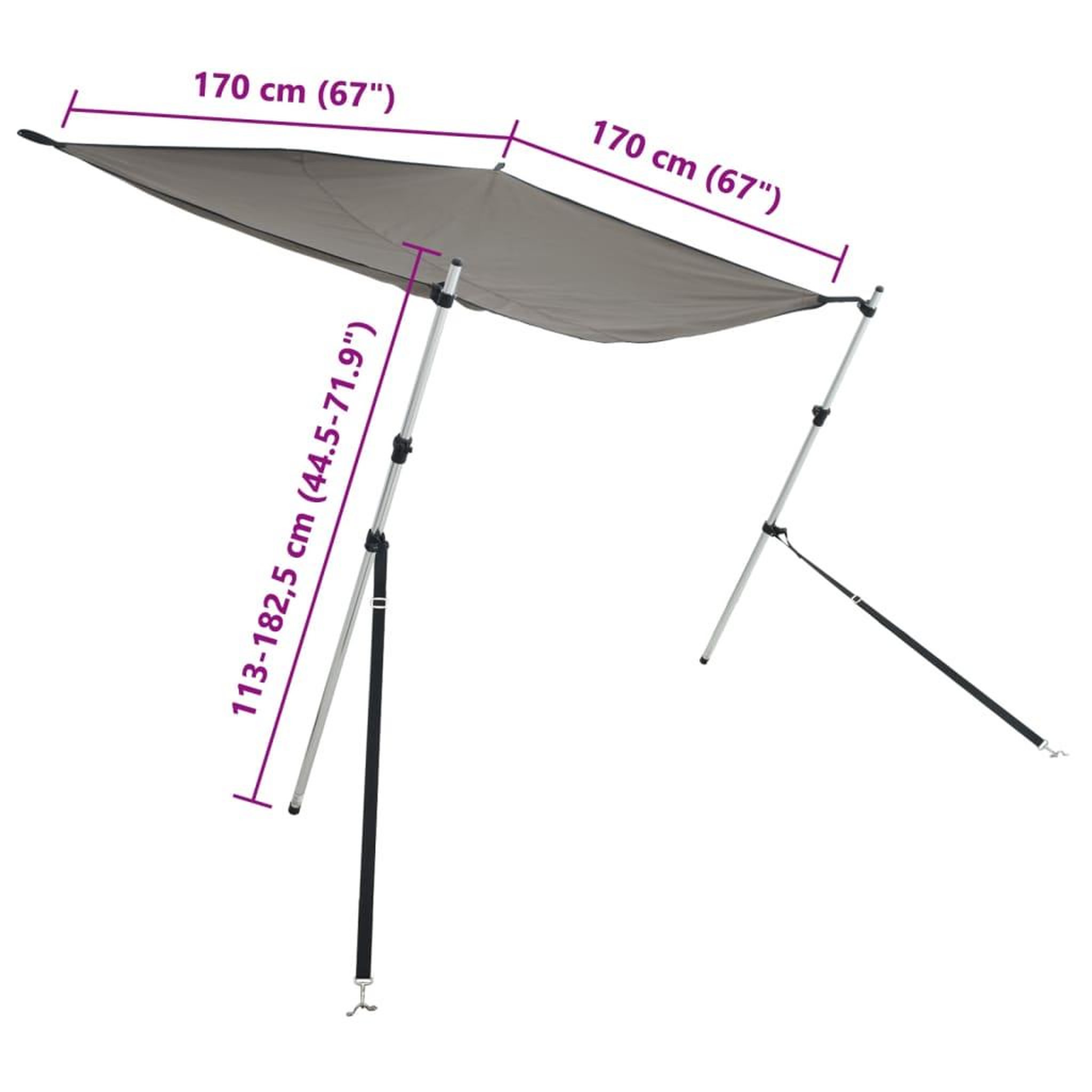 Voir la diapositive 6 : VIDAXL Kit d'extension d'ombrage T-Top gris anthracite