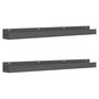 Voir la diapositive 2 : VIDAXL Etageres murales 2 pcs Gris 110x12x9 cm Bois de pin massif