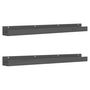 Voir la diapositive 2 : VIDAXL Etageres murales 2 pcs Gris 110x12x9 cm Bois de pin massif