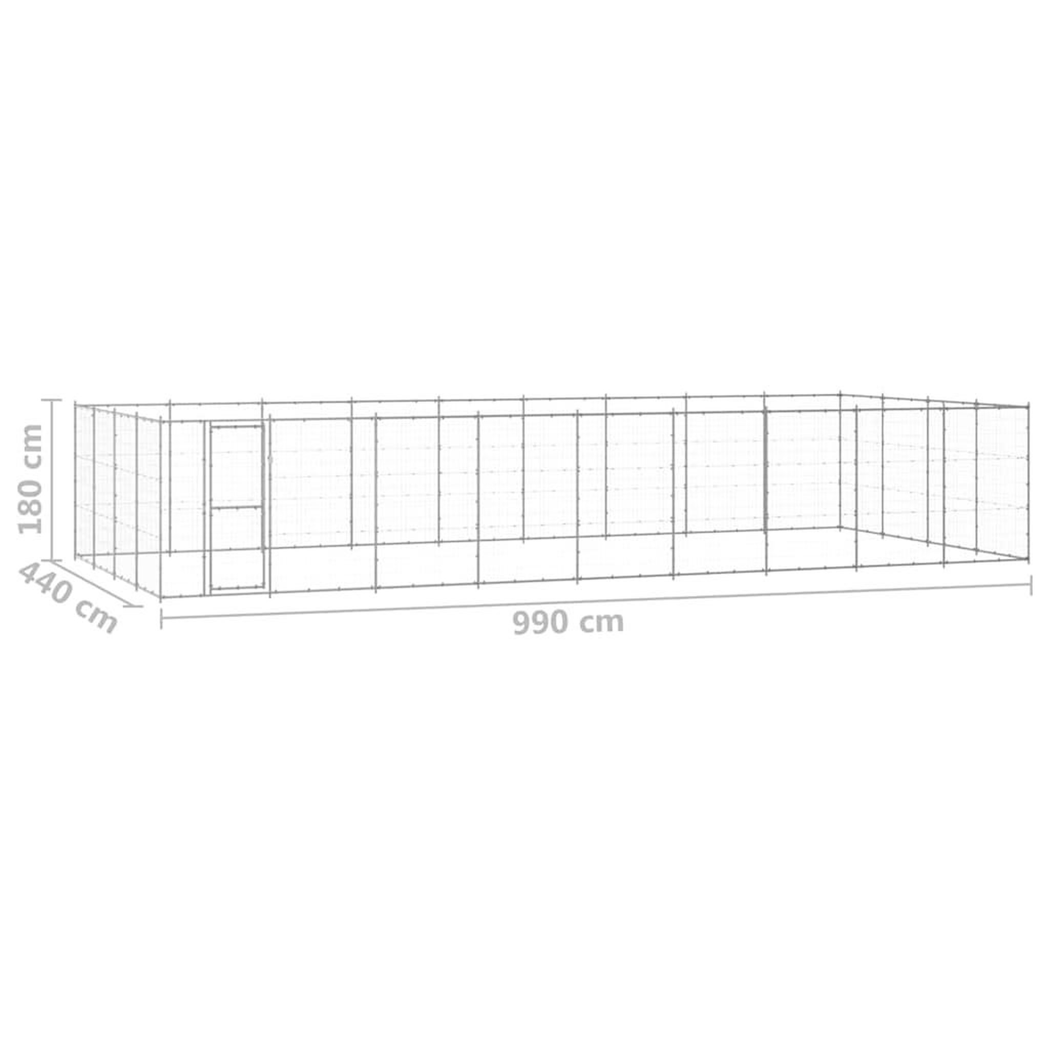 Voir la diapositive 6 : VIDAXL Chenil exterieur Acier galvanise 43,56 m²