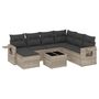 Voir la diapositive 2 : VIDAXL Salon de jardin 8 pcs avec coussins gris clair resine tressee
