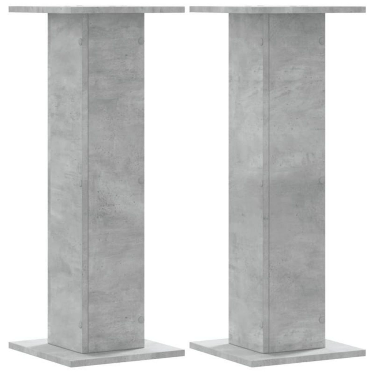 VIDAXL Supports de haut parleurs 2 pcs gris béton bois d ingénierie