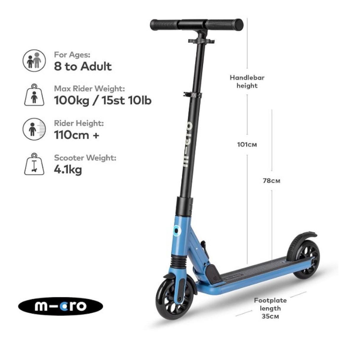 Micro Trottinette  Sprite Suspension - Bleu Ciel